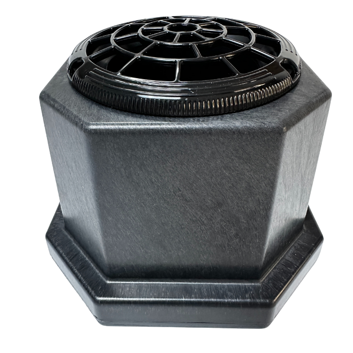 Grave Memorial Pot with Black Lid